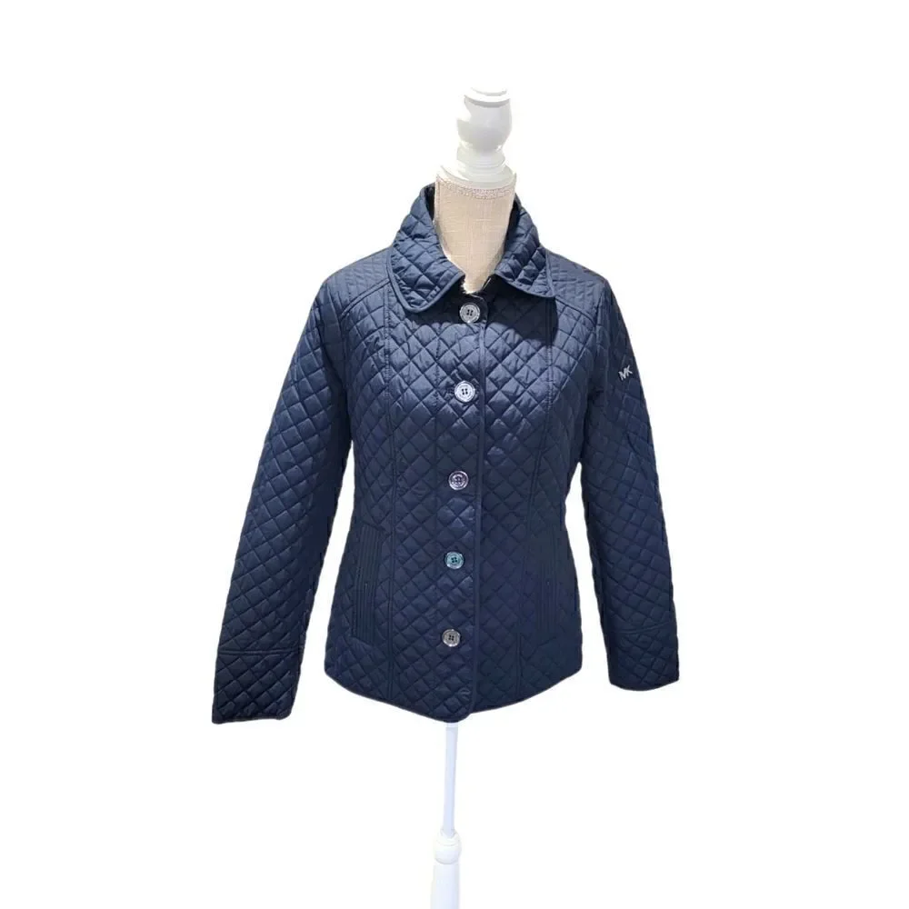 MK Quilted Navy Jacket - Picture 1 of 4
